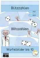 Vorschau - Präsentationen/Tafelbilder - Blitzlesen - Mengen bis 10 - Würfelbilder - Deckblatt