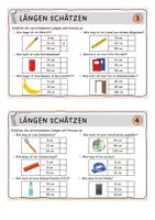 Vorschau - Aufgabenkarten - Längen schätzen - Übungskartei mit Lösungen + Laufzettel (Übungstheke, Stationsarbeit). - Seite 3