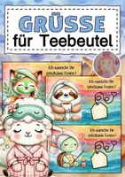 Vorschau - Mal- und Bastelvorlagen - Feriengrüße mit Teebeuteln - Sommerferien, Pfingstferien - Deckblatt