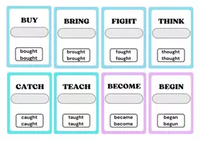 Aperçu - Autre type de ressources - Irregular Verb Cards - Cartes des verbes irréguliers en anglais - Page de couverture