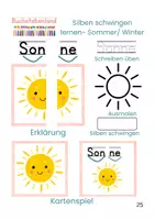 Vorschau - Arbeitsblätter - Silben schwingen lernen- mit Sommer- und Wintermotiven - Deckblatt