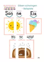 Vorschau - Arbeitsblätter - Silben schwingen lernen- mit Sommer- und Wintermotiven - Seite 2