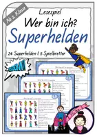 Vorschau - Stationenlernen - Lesespiel | Wer bin ich? | 24 SUPERHELDEN - Deckblatt
