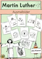Vorschau - Mal- und Bastelvorlagen - Martin Luther: Ausmalbilder Bildkarten - Deckblatt