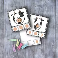 Vorschau - Arbeitsblätter - 🐮Bauernhof Klammerkarten Formen Schattenbilder Kuh - Deckblatt