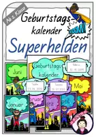 Vorschau - Präsentationen/Tafelbilder - Geburtstagskalender SUPERHELDEN - Deckblatt