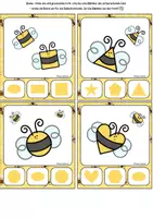 Vorschau - Stationenlernen - 🐝 Biene Hummel Klammerkarten Formen Schattenbilder - Seite 1