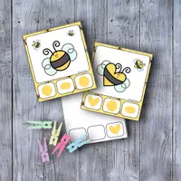 Vorschau - Stationenlernen - 🐝 Biene Hummel Klammerkarten Formen Schattenbilder - Deckblatt