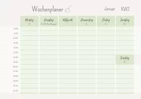 Vorschau - Arbeitsblätter - Wochenplaner 2026 Kalender Bullet Journal (DIN A4 quer) Dankbarkeitstagebuch Reflexion - Seite 3