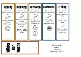 Vorschau - Fördermaterial/Inklusion - Wörter des Tages / Wörter der Woche Fächer (Klasse 1-4) Fresch Wortarten - Seite 2