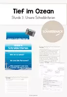 Vorschau - Unterrichtsreihen - Tief im Ozean - Stunde 3: Unsere Schreibkriterien - Deckblatt