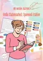 Vorschau - Stundenentwürfe - Stationsarbeit - Spannend erzählen - Grundlagen der Erzählung (Deutsch, Klasse 6/7) - Deckblatt