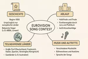 Vorschau - Arbeitsblätter - Lernposter + Arbeitsblätter zum Thema "Eurovision Song Contest" + Lösung & MP3 + Mindmap + Infografik - Seite 3