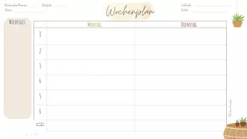 Vorschau - Lehrpläne/Lehrermaterial - Wochenplan Boho Vorlage - Seite 3