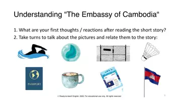 Vorschau - Arbeitsblätter - Unterrichtsreihe zu "The Embassy of Cambodia" mit Fokus auf creative tasks & speaking skills - Seite 3