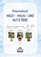 Vorschau - Arbeitsblätter - Arbeitsblatt Haus-, Wild- und Nutztiere - Deckblatt