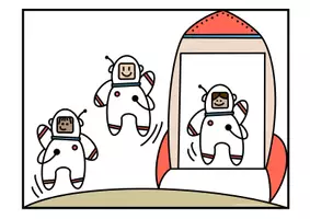 Vorschau - Fördermaterial/Inklusion - Rechengeschichten - Raketen, mit Klappeffekt, Zahlenraum 4 - Seite 3