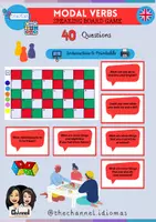Vista previa - Juegos / Gamificación - MODAL VERBS – SPEAKING BOARD GAME (40 Questions) - Portada
