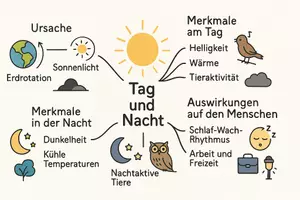 Vorschau - Arbeitsblätter - Lernposter + Arbeitsblätter zum Thema "Tag und Nacht" + Lösung & MP3 + Mindmap + Infografik - Seite 2