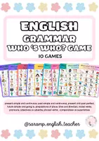 Vista previa - Juegos / Gamificación - ENGLISH GRAMMAR WHO IS WHO? GAME (10 GAMES) - Portada