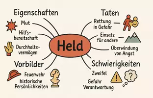 Vorschau - Arbeitsblätter - Lernposter + Arbeitsblätter zum Thema "Held" + Lösung & MP3 + Mindmap + Infografik - Seite 3