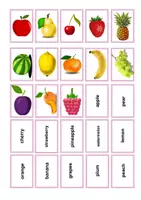 Vorschau - Mal- und Bastelvorlagen - Words in a box- Fruits - Deckblatt