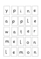 Vorschau - Mal- und Bastelvorlagen - Words in a box- Fruits - Seite 2