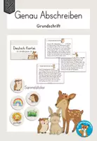 Vorschau - Stationenlernen - Abschreiben Kartei Frühling Grundschrift - Deckblatt