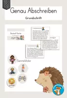 Vorschau - Stationenlernen - Abschreiben Kartei Hobbys Freizeitaktivitäten Grundschrift - Deckblatt
