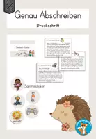 Vorschau - Stationenlernen - Abschreiben Kartei Hobbys Freizeitaktivitäten Druckschrift - Deckblatt