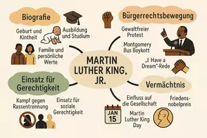 Vorschau - Arbeitsblätter - Lernposter + Arbeitsblätter zum Thema "Martin Luther King" + Lösung & MP3 + Mindmap + Infografik - Seite 2