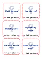 Vista previa - Tarjetas / Manipulativos - +50 Quick Questions - From 3rd to 6th grade English - página 2