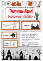 Vorschau - Spiele - Domino Halloween Spiel DaZ DaF Grundschule Sek I - Deckblatt