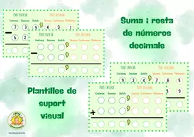 Vista previa - Hojas de trabajo - Plantillas sumas y restas decimales (Castellano / Català) - página 2