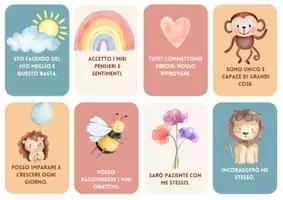 anteprima - Flashcard - Carte di Affermazioni per Bambini – Incoraggiamento e Fiducia per Ogni Giorno - Pagina 1