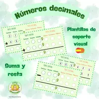 Vista previa - Hojas de trabajo - Plantillas sumas y restas decimales (Castellano / Català) - Portada