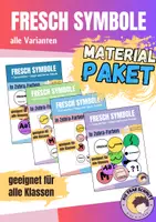 Vorschau - Bildkarten - Materialpaket: Fresch Symbole (Zebra-Farben) - Deckblatt