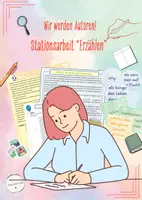 Vorschau - Stundenentwürfe - Stationsarbeit: Erzählungen spannend gestalten - Ausdruck - Leseverstehen - Zeitformen - Rechtschreibung (Deutsch, Klasse 5-7) - Deckblatt