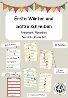 Vorschau - Arbeitsblätter - Erste Wörter und Sätze schreiben - Deutsch Klasse 1 (Freiarbeit) - Deckblatt