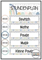 Vorschau - Poster - Tagestransparenz Boho Regenbogen | Klassenzimmer Deko | Stundenplan | Tafelkarten - Seite 2