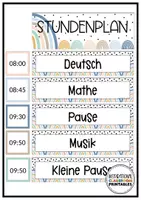 Vorschau - Poster - Tagestransparenz Boho Regenbogen | Klassenzimmer Deko | Stundenplan | Tafelkarten - Seite 3