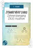 Vorschau - Arbeitsblätter - Zehnerübergang ZR20 Addition - Matheplan - 1. Klasse - Deckblatt