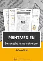 Vorschau - Arbeitsblätter - Zeitungsartikel schreiben - Arbeitsblatt mit Schritt-für-Schritt-Anleitung und Lösungen (Printmedien) - Deckblatt