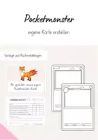 Vorschau - Arbeitsblätter - Eigene Pocketmonster-Karte gestalten - Vorlage (5. Stunde) - Deckblatt