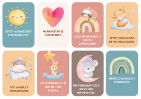 Vista previa - Manualidades / Dibujos para colorear - Tarjetas de Afirmaciones para Niños - Aumentar Autoestima - página 2