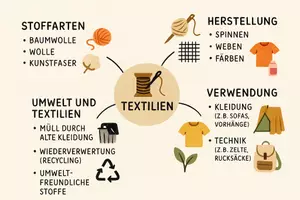 Vorschau - Arbeitsblätter - Lernposter + Arbeitsblätter zum Thema "Textilien" + Lösung & MP3 + Mindmap + Infografik - Seite 2