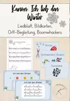 Vorschau - Arbeitsblätter - Kanon: Ich lieb den Winter - Liedblatt, Bildkarten, Begleitung - Deckblatt
