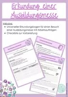 Vorschau - Anderer Materialtyp - Erkundungsbogen Ausbildungsmesse WiB Berufe - Deckblatt