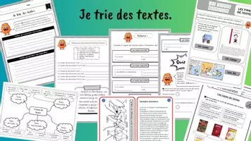 Aperçu - Feuilles d'exercices - Je trie des textes - Page de couverture