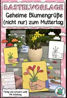 Vorschau - Mal- und Bastelvorlagen - Geheime Blumengrüße (nicht nur) zum Muttertag - Bastelvorlage - Deckblatt